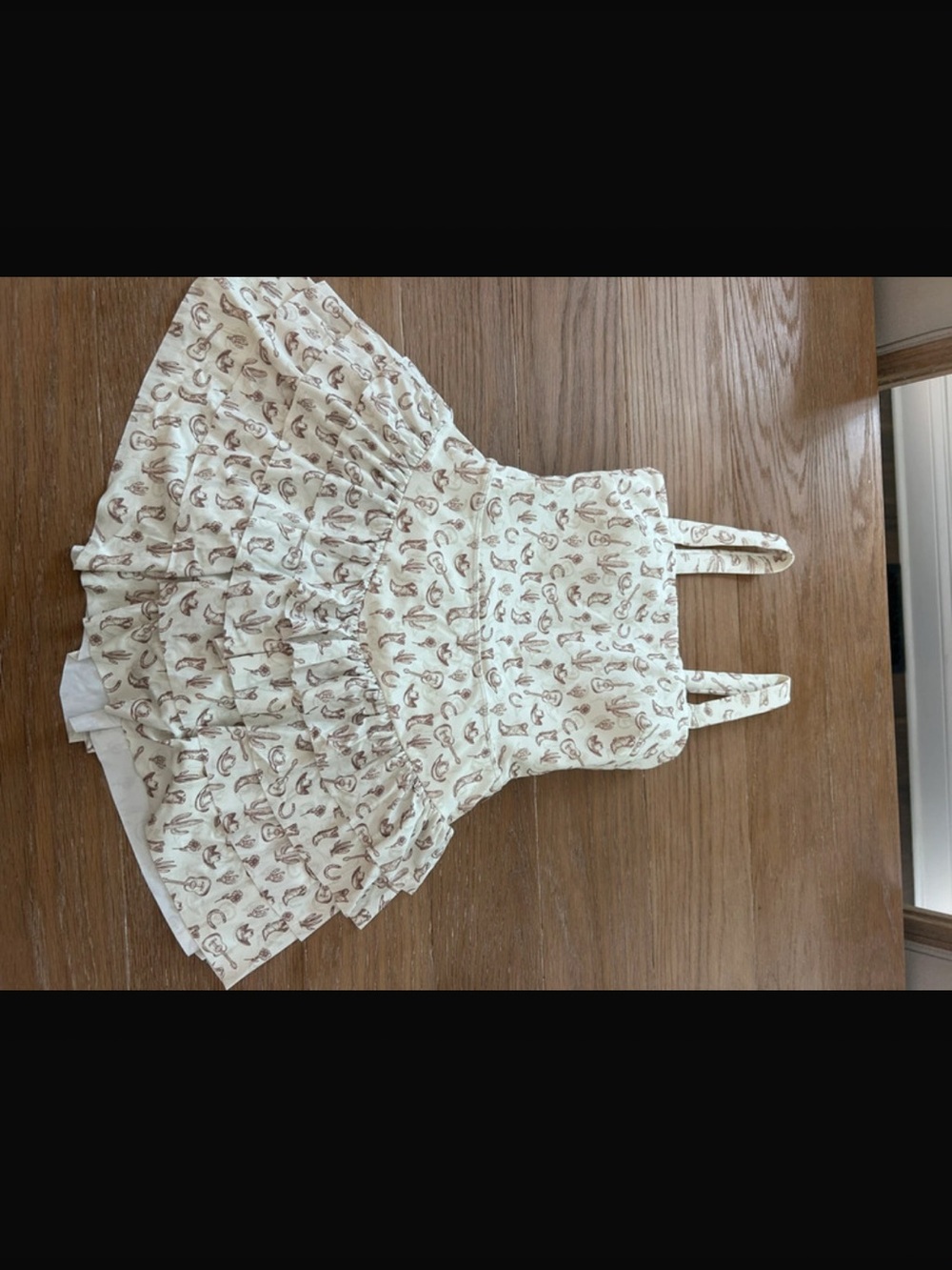 Cream western Ruffle athletic Dress women’s